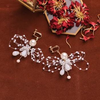 Pearl lankelis staigius nuotakos šukuosena paprasta perlas vestuvių plaukų aksesuarai