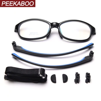 Peekaboo vaikų aikštėje akiniai tr90 rėmelis rausva juoda mergina optiniai akinių rėmeliai vaikams berniukas, skaidraus lęšio ultralight stabdžių mėlyna