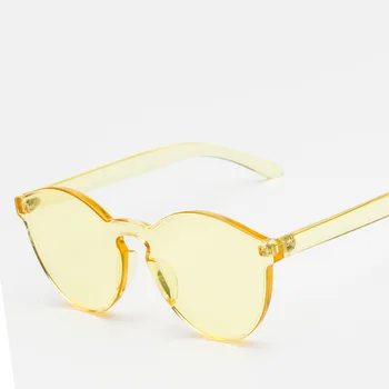 Peekaboo vienas gabalas lęšio akiniai nuo saulės moterims, skaidraus plastiko akinius vyrų stiliaus akiniai nuo saulės, aišku, karamelinį spalvų markės dizaineris