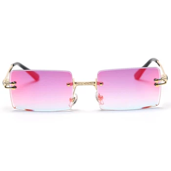 Peekaboo vyrų kvadratinių moteris akiniai nuo saulės taškus 2021 m. vasarą aukštos kokybės stačiakampio formos akinius vyrams aukso framless uv400