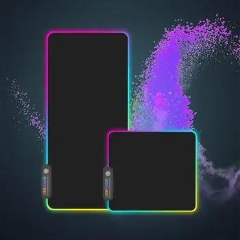 Pelės Padas Žaidimų Kompiuterį Kilimėlis RGB Super-didelio Šviesos skleidimo Klaviatūros Mygtukai Žaidimas Pelės Mygtukai Sutirštės Septynių spalvų LED Žibintai 2020 m.