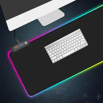 Pelės Padas Žaidimų Kompiuterį Kilimėlis RGB Super-didelio Šviesos skleidimo Klaviatūros Mygtukai Žaidimas Pelės Mygtukai Sutirštės Septynių spalvų LED Žibintai 2020 m.