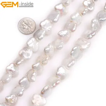 Perlas-viduje Natūralus Baltas Drugelis Gyvūnų Formos Branduolinės Edison Perlai, Karoliukai, Papuošalai Priėmimo 15incheds 11x15mm 
