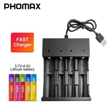 PHOMAX 4.2 V USB kabelis IMR/Li-ion, LED šviesos smart ekranas greito įkrovimo 18650 17650 26500 AA, AAA, įkraunama baterija, įkroviklis