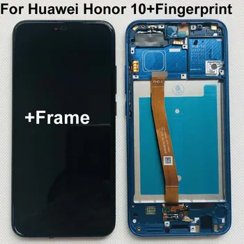 Pilnas Originalas Nauja Huawei Honor 10 COL-29 LCD +Touch Ekranas skaitmeninis keitiklis Asamblėjos Pakeitimas +atspaudų+rėmas 5.84