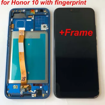 Pilnas Originalas Nauja Huawei Honor 10 COL-29 LCD +Touch Ekranas skaitmeninis keitiklis Asamblėjos Pakeitimas +atspaudų+rėmas 5.84