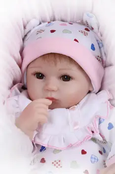 Pinky Reborn Baby Doll, 17 Colių 43cm Minkšto Silikono Nekilnojamojo Ieškote Naujagimių Lėlės 2020 m.