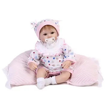 Pinky Reborn Baby Doll, 17 Colių 43cm Minkšto Silikono Nekilnojamojo Ieškote Naujagimių Lėlės 2020 m.
