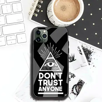 Piramidės akių simbolis iliuminatai Slim Sunku Telefono dėklas Grūdintas Stiklas iPhone 12 pro max mini 11 Pro XR XS MAX 8 X 7 6S 6 Plus SE