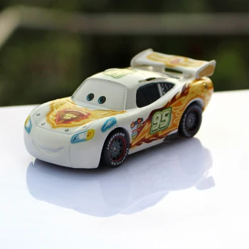 Pixar Automobilių White Limited Edition Žaibas McQueen 1:55 Masto Diecast Metalo Lydinio Modle Brio Mielas Žaislai Vaikams Dovanos