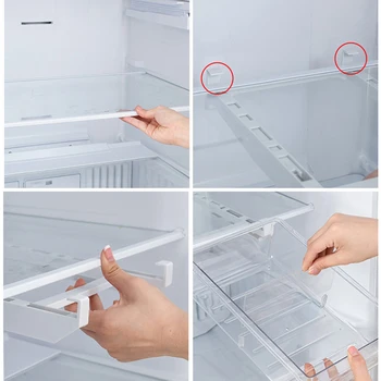 Plastikiniai Aišku, Šaldytuvo Kabo Stalčių Krepšelį Virtuvės Maisto Produktų, Šviežių Vaisių Saugojimo Dėžutė Organizatorius