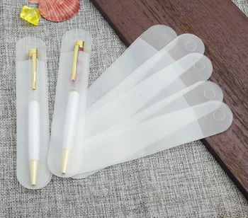 Plastikiniai užapvalinti matinis skaidrus pieštuku maišelį vientisos spalvos universalus pen maišelį sklandžiai pen dovana pen maišelis gali būti pakabinti