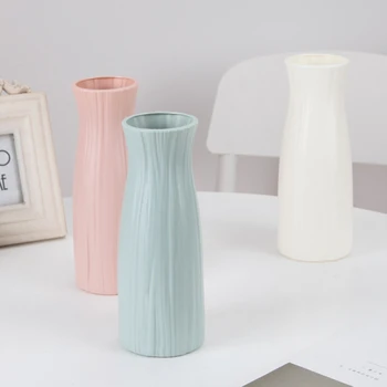 Plastikinė Vaza Pieniškas Imitacija Keramikos Vazonas Gėlių Krepšelis Gėlių Vaza Apdailos Namų Šiaurės Apdaila
