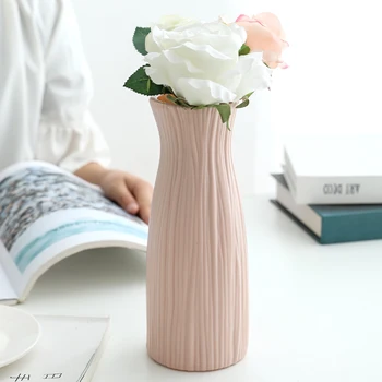 Plastikinė Vaza Pieniškas Imitacija Keramikos Vazonas Gėlių Krepšelis Gėlių Vaza Apdailos Namų Šiaurės Apdaila