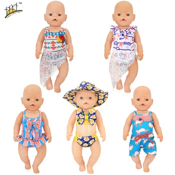 Plaukimo Bikini tinka 18 colių AG Lėlės & 43cm Baby Jaunikliai Lėlės Drabužiai, Mūsų Kartos mergaičių Žaislai, Lėlės, Aksesuarų, Maudymosi Drabužiai