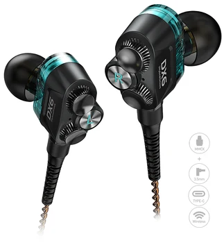 Plextone DX6 Sporto Ausinių Trys Vienetai 3.5 mm In-ear Ausinių HIFI Stereo Bass Laidinė laisvų Rankų įranga MMCX Ausinių Kabelį Telefoną Xiaomi