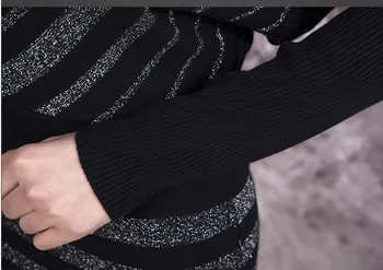 Plius Dydis Moterų, Megztiniai Suknelė Žiemos Ilgos Puloveriai 2019 Naujas Batwing Rankovėmis V-kaklo Moteris Derliaus Trikotažas Tunika Viršuje Poncho