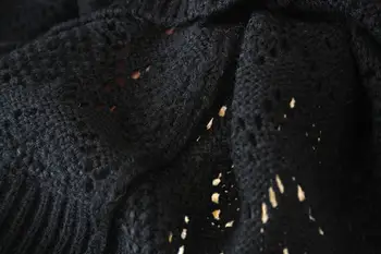 Plius dydžio tuščiaviduris iš V-kaklo, moterų vilnos megztinis liemenė 2020 naujas žiemos atsitiktinis ponios susagstomi megztiniai be rankovių juodos spalvos megztas viršūnes moteris