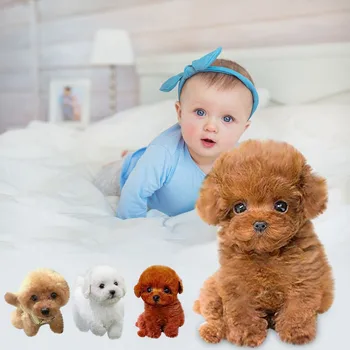 Pliušiniai Žaislai Realus Teddy Šuo Laimingas, Modeliavimo Šuo Rankų darbo Realus Paveikslas Žaislas Pliušinis Šuo Įdaryti Anim Žaislai vaikams