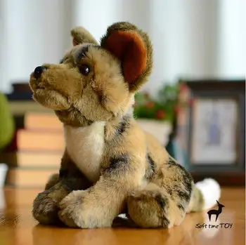 Pliušinis Afrikos Laukinių Šunų Lėlės Žaislas Modeliavimas Skalikas Mielas Šuo Gyvūnų Iškamšų Vaikams, Žaislai
