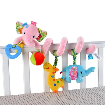 Pliušinis Barškučių Žaislai Lova Bell Kūdikių Lova, Žirafa, Dramblys, Beždžionė Gyvūnų Žaislai 0-12 Mėnesių Kūdikio Vežimėlį, Minkšti Žaislai