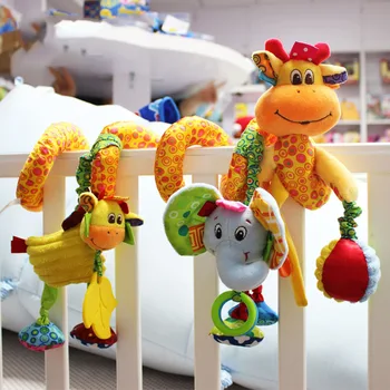 Pliušinis Barškučių Žaislai Lova Bell Kūdikių Lova, Žirafa, Dramblys, Beždžionė Gyvūnų Žaislai 0-12 Mėnesių Kūdikio Vežimėlį, Minkšti Žaislai