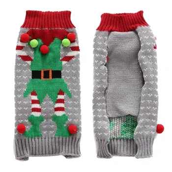 Pliušinis kamuolys Kalėdų klounas pet megztinis Kačių, šunų apranga Žiemą Mažylis Trikotažas Megztiniai šunų drabužiai Mažas Vidutinis Didelis Šunys