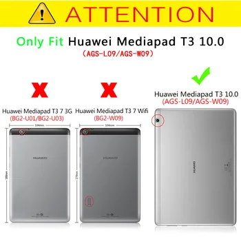 Plonas Atveju, Huawei MediaPad T3 10 ,PU Odos, Sudedamas Stendas Padengti Huawei T3 10 Atveju MAA-L09 MAA-W09 Tablet Atveju