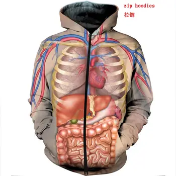 PLstar Kosmosas Žmoniją, Žmogaus kūno struktūrą, vidaus organai 3d hoodies/Palaidinukė Žiemą, rudenį ilgai selvee Harajuku streetwear