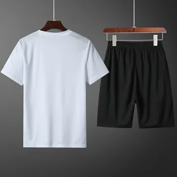 Plus size 9XL Nauji vyriški Dviejų dalių Komplektas Šortai+Marškinėliai Atsitiktinis Kostiumas Sportinę tracksuit Vyrų Rinkiniai joggering Sportsuit Vyrų drabužiai
