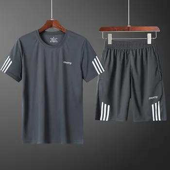 Plus size 9XL Nauji vyriški Dviejų dalių Komplektas Šortai+Marškinėliai Atsitiktinis Kostiumas Sportinę tracksuit Vyrų Rinkiniai joggering Sportsuit Vyrų drabužiai