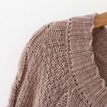 Plus size O-Kaklo lašas pečių rankovės moterų Megzti megztinis 2018 atsitiktinis, kietas chaki criss-cross ponios megztinis vilnos moterų 5XL