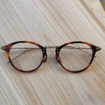 Plytelių akiniai rėmeliai vyrų optik moterų vintage akiniai rudos spalvos katės akies acetatas Titano optiniai akinių rėmeliai BIURAS