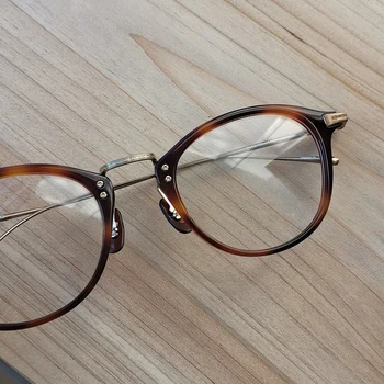 Plytelių akiniai rėmeliai vyrų optik moterų vintage akiniai rudos spalvos katės akies acetatas Titano optiniai akinių rėmeliai BIURAS