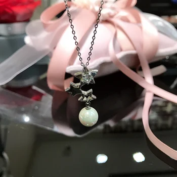 Poezijos Žydas Parduotuvėje S925 sidabro Rinkinys perlai žvaigždė stiliaus draugui dovana silver pearl ring perlo auskaru