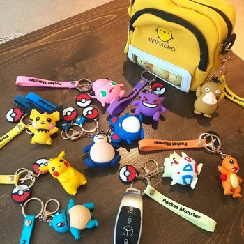 Pokemon Pocket Monstras Mielas Pikachu Automobilių Paketų Prižiūrėtojų Raktinę Mažas Dinozauras, Silikono Keychain Žaislas Vaikams Kalėdų, Naujųjų Metų Dovana