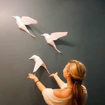 Popieriaus Amatai Baltas Balandis, 3D Geometrinis Gyvūnų, Paukščių Modelį, Namų Dekoro Juostos Sienų Apdailai Galvosūkiai 