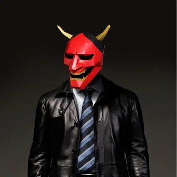 Popieriaus Kaukė Žaislas 3d Raudonas Velnio Kostiumas Cosplay 