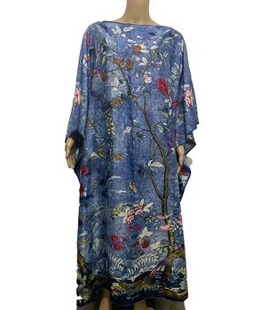 Populiarus الأوروبية الملابس Gėlių Spausdinti Vasaros Bohemijos lady kaftan suknelė Batwing Rankovės Dubajaus Musulmonų Moterų Paplūdimio Abaja Suknelė