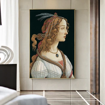 Portretas Jauna Moteris, Sandro Botticelli Drobės Žinomų Tapybos Plakatus Spausdina Sienos Meno Kambarį Namų Dekoro Cuadros