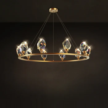 Postmodernios Vario Kristalų Dizaineris Apvalus LED Lamparas De Techo Lubų Šviesos.LED Lubų Šviesos.Lubų Lempa Valgomasis Kambarys