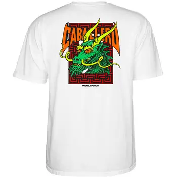 Powell-Peralta Steve Caballero Gatvės Drakonas (Baltas) T-Shirt Vyrams Marškinėliai Puikus Kokybės Juokingas Žmogus Medvilnės Normalus