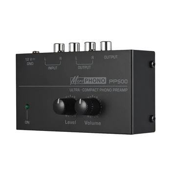 PP500 Metalo Garso Ratas Sąsaja Namuose Elektroninės Itin Kompaktiškas Phono Preamp garso reguliavimas, Stereo Fonografo Preamplifier