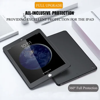 Prabanga 360 Visas Apsaugos Tablet Case For iPad 2 Oro 9.7 A1566 A1567 Grūdintas Stiklas Ipad 2 Oro atsparus smūgiams Funda Padengti Stiklo