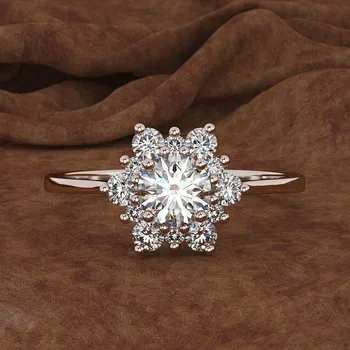 Prabanga Moterų Snaigės Žiedai Mados Aukso Rosegold Kristalų Cirkonis Akmuo Žiedai Moterims, Elegantiškas Vestuvių, Sužadėtuvių Papuošalai