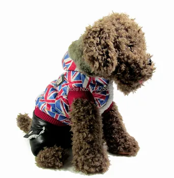 Prabanga Šiaurės mėlynas burbulas kamšalu mėlyna Britų vėliavos dizainas Naminių Šunų Kailis Nemokamas Pristatymas kinija rašyti naujų drabužių šuo