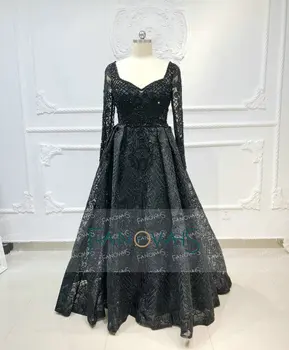 Prabangių vakarinių Suknelių ilgomis Rankovėmis V-Kaklo Kristalų Zawalcowany Dubajus Oficialų Šalis Suknelė 2019 chalatas de soiree vestidos elegantes