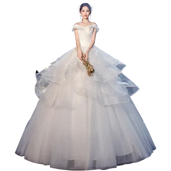 Prabangių Vestuvių Suknelė Nuotakos Kamuolys Chalatai Gėlių Vestuvių Suknelės, Vestuvių Plius Dydis Suknelės, Vestidos De Novia