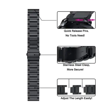 Prabangus Diržu, Huawei Žiūrėti GT 2 Nerūdijančio plieno metalo smartwatch apyrankė juosta Su Pakoreguoti priemonė vyrų ir moterų