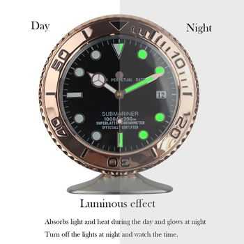 Prabangus Metalinis Sieninis Laikrodis su Švytinčiomis Žiūrėti Sape, Stalo Laikrodis Funkcijų Metalo Meno Laikrodis Modernus Dizainas su Logotipu 2019 Naują Atvykimo